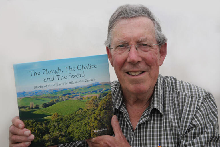 Author and descendent Hugh McBain shows off his new history of the renowned Williams CMS missionary family.