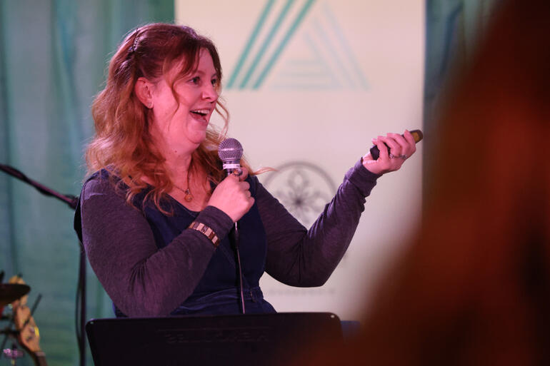 Belinda Stott leads a session on supporting people in the journey out of depression.