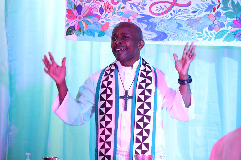 Bishop of Nelson, Rt Rev Steve Maina celebrates the Eucharist at The Abbey 2026.
