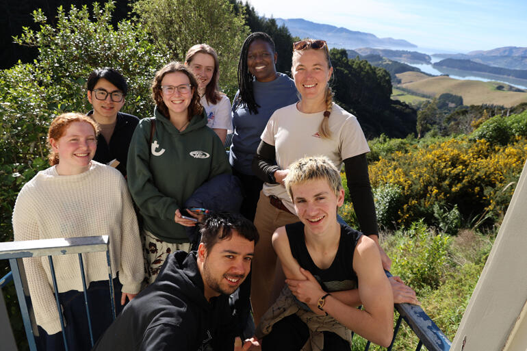 Stillness prayer workshop goers pause at Bellbird Lodge after a guided meditation amidst the birdsong.